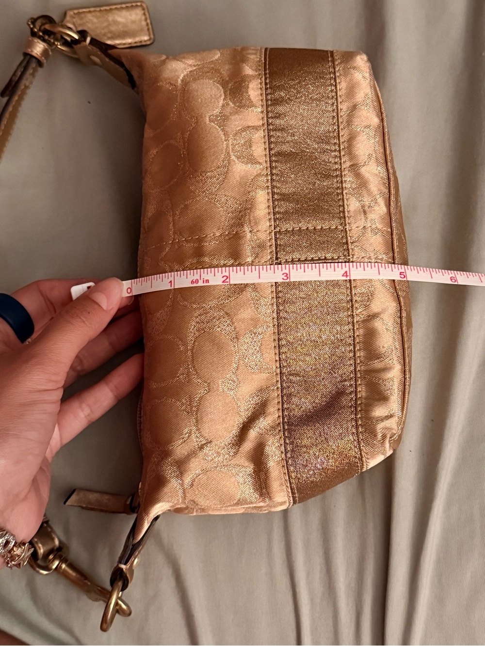 Coach Signature Mini Bag in Gold metallic with Gold Hardware - Picture 10 of 11